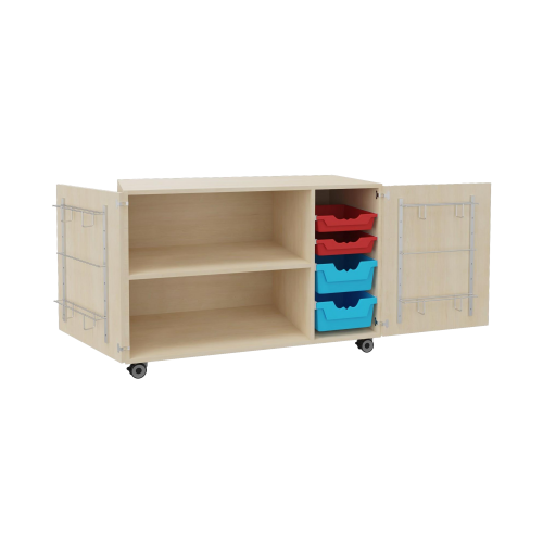 Zweitüriger Musikschrank mit Ergo Tray Boxen B/H/T: 120x100x62 cm