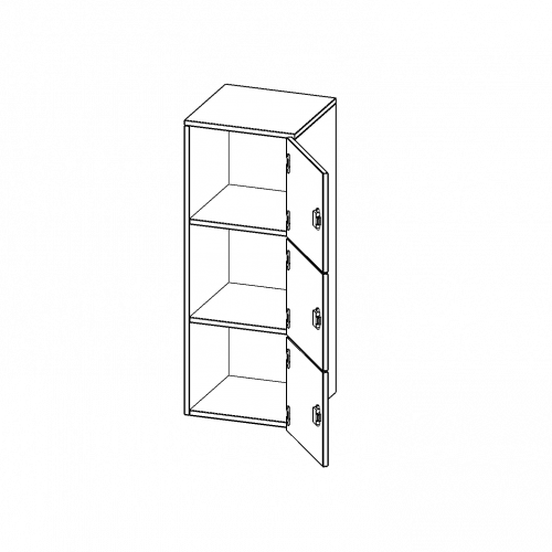 Schließfach - Aufsatz, 3 Ordnerhöhen - Serie evo180 B/H/T: 40,5x108x40 cm, 3 Schließfächer, Türen öffnen nach rechts