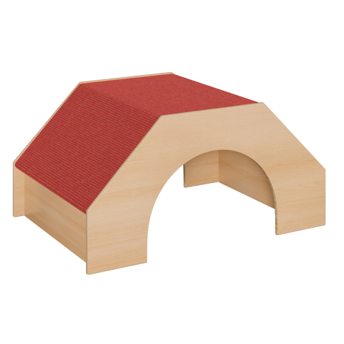 Spielpodest - großer Tunnel B/H/T: 112x24/56x78 cm, mit Tretford Teppich