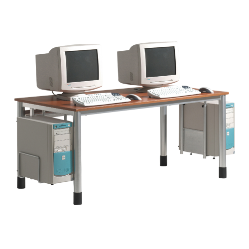 EDV-Tisch Rundrohr mit Stahlblech- Kabelkanal B/H/T: 90x72x90 cm