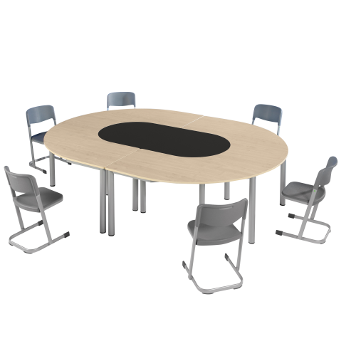 Hufeisentisch "Lipizaner" Höhenverstellbar von 58-72 cm, B/T: 200x140 cm