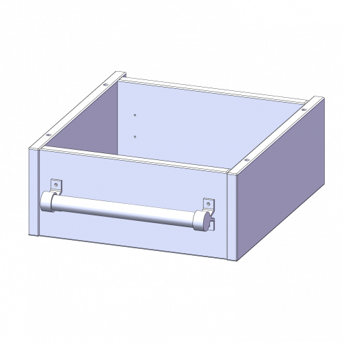 Leiterzarge zur Aufnahme einer Leiter - Serie evo180 Gesamthöhe 15 cm, für 36,1 cm breite und 40 cm tiefe Schrankwände