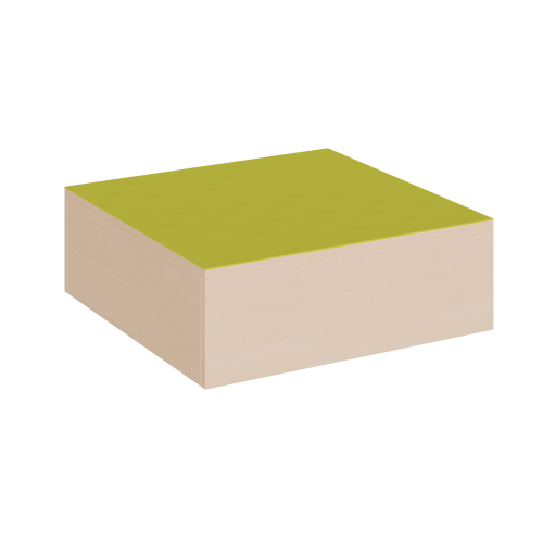 Quadratisches Podest mit Linoleum-Deckplatte B/T: 70x70 cm, Höhe wählbar, Podest rundum geschlossen