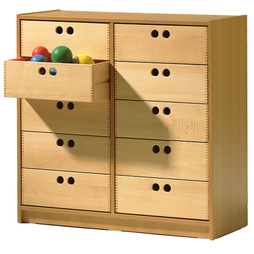 Werkraumregal WK14 mit 10 Holzkästen HK 6 B/H/T: 100x98x40 cm