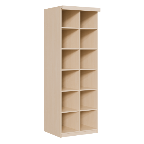 Bettzeugregal mit 12 Fächern und Vorhangeinrichtung B/H/T: 78x227x72 cm, mit Vorhangeinrichtung