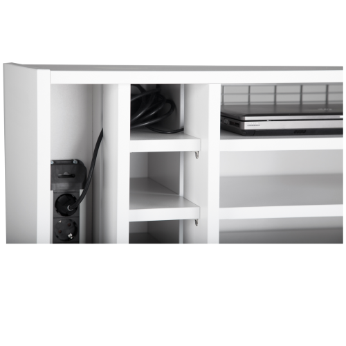 Notebookregal mit 13 Fächern B/H/T: 80x150x50 cm, feststehend, Steckdosenleiste links