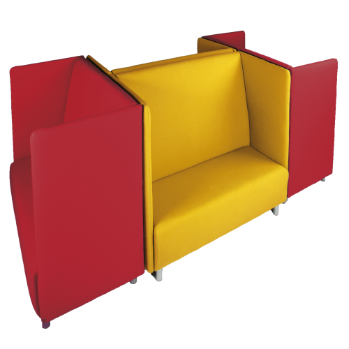 Akustiksofa 2-3 Sitzer, Bezug schwer entflammbar, 4er Set Je Sofa B/H/T: 146x132x77 cm, Sitzhöhe: 46 cm