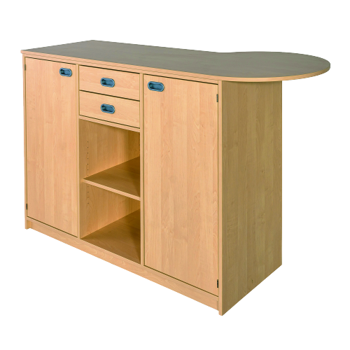 Anmeldestation B/H/T: 170/140x110x50/70 cm, Raumteiler mit Beratungsansatz