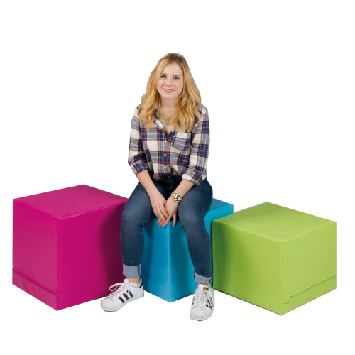 Polsterhocker CUBE  mit Stoff- oder Kunstlederbezügen B/H/T: 45x30x45 cm mit Kunstlederbezug