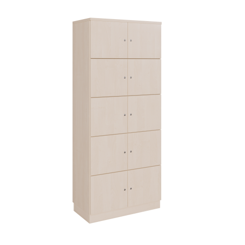 Schließfachschrank mit 10 Fächern B/H/T: 80x190x42 cm, Türen verschieden schließend