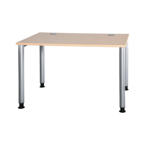 Schreibtisch höhenverstellbar mit Rundrohrgestell B/H/T: 80x72-86x80 cm, Plattendekor und Gestellfarbe sind wählbar
