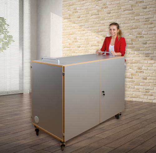 Laptopwagen mit 24 Teleskopauszügen, fahrbar B/H/T: 135x137,5x60 cm