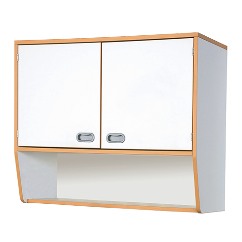 Hängeschrank über Garderobenablage B/H/T: 80x80x40 cm, 2türiger Schrank, darunter offenes Fach