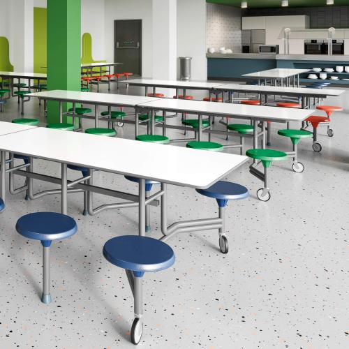 Spaceflex 2.0 Klapptisch mit integrierten Stühlen, Vollkernplatte "PowerSurf", rechteckig Sitzhöhe 41 cm