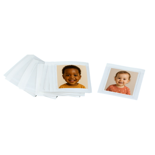 selbstklebende transparente Kunststofftaschen als Set mit 25 Stück, B/H: 5x5 cm