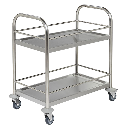 Servierwagen Midi B/H/T: 70x78x40 cm, Edelstahlausführung, 2 Ablageebene