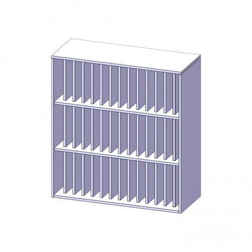 Aufsatzregal für Klassenbücher, 3 Ordnerhöhen - Serie evo180 B/H/T: 100x108x40 cm, 3 Reihen für je 14 Klassenbücher