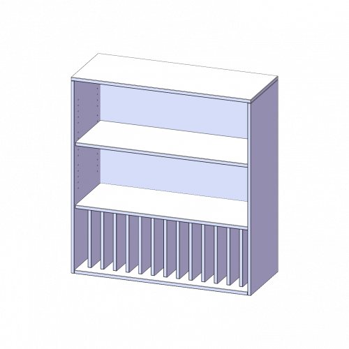 Aufsatzregal für Klassenbücher, 3 Ordnerhöhen - Serie evo180 B/H/T: 100x108x40 cm, 1 Reihe für 14 Klassenbücher