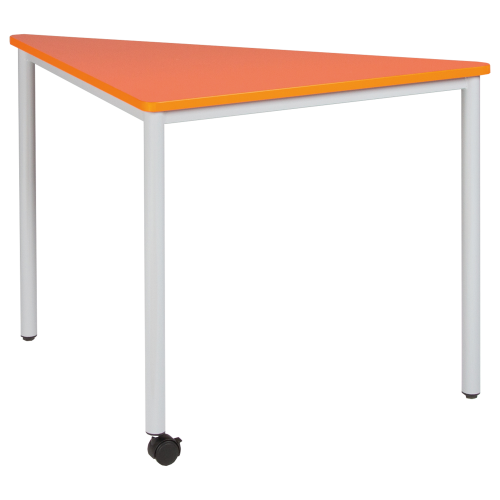 Pythagoras Dreiecktisch fahrbar mit Melamin Tischplatte B/H/T: 120x59x85 cm Mobiler Dreiecktisch mit Tischplatte Melamin, Tischhöhe DIN 03 - 59 cm