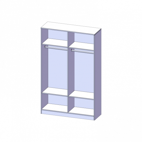 Garderobenregal,  5 Ordnerhöhen - Serie evo180 B/H/T: 120x190x40 cm, mit Mittelwand, 2 Garderobenstangen, mit Sockel (81 mm)