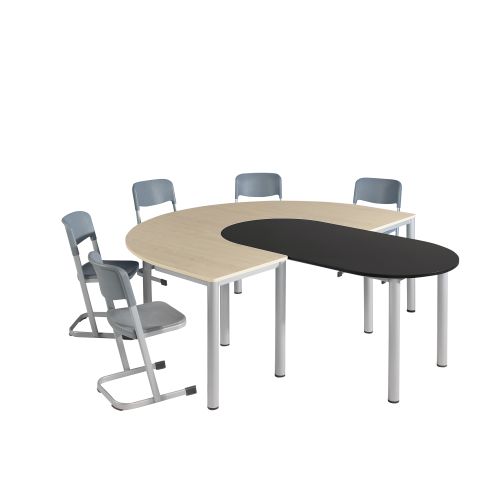 Hufeisentisch "Lipizaner" Höhenverstellbar von 58-72 cm, B/T: 200x140 cm