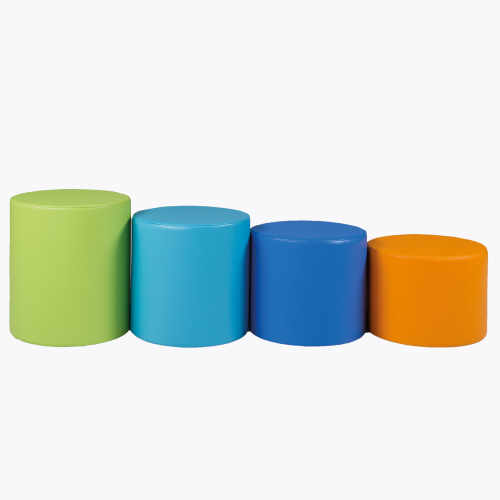 Spot Kinderhocker rund mit Stoff- oder Kunstlederbezug B/H/T: 37x40x37 cm, Kunstlederbezug und Polsterung schwer entflammbar
