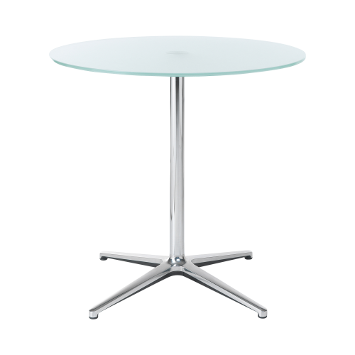 Rundtisch mit 4-armigem Fußkreuz und Milchglasplatte H=60cm D=75cm