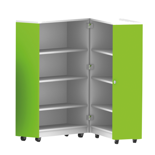 Bücherwagen mit 6 Einlegeböden, zusammenklappbar, fahrbar B/H/T: 80x126x64 cm