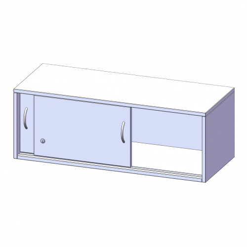 Aufsatz mit Schiebetüren, 1 Ordnerhöhe - Serie evo180 B/H/T: 100x36x40 cm, 2 Schiebetüren, abschließbar
