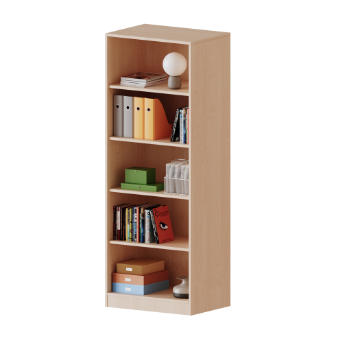 Regal, einreihig, 5 Ordnerhöhen - evo180 Serie B/H/T: 70,3x190x50 cm, mit Sockel (81 mm), ohne Boxen, 4 Einlegeböden