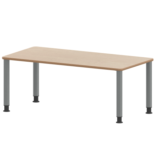 Tisch ZALOTTI mit Schichtstoff-Belag Rechtecktische, Maße B/T: 120...160x60...80 cm, Höhen 41…76 cm, Stahlrohrbeine Ø 60 mm, Fußvariante: höhenverstellbar