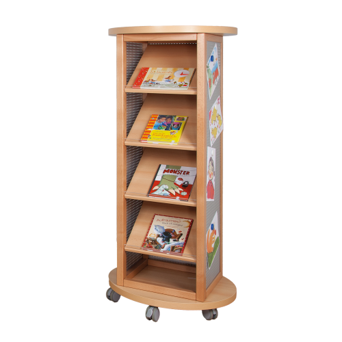 Infosäule mit Lochblech und Schrägablagen B/H/T: 70x160x70 cm