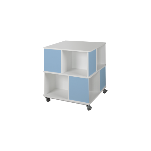 Bücherturm mit offenen Fächern, einfarbig und fahrbar B/H/T: 75x85-196x75 cm mit 2 bis 5 Ebenen, Dekor nach Wahl