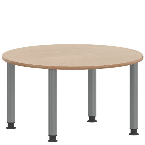 Tisch ZALOTTI mit Schichtstoff-Belag Rundtische, Durchmesser: 100 cm, Höhen 41…76 cm, Stahlrohrbeine Ø 60 mm, Fußvariante: höhenverstellbar