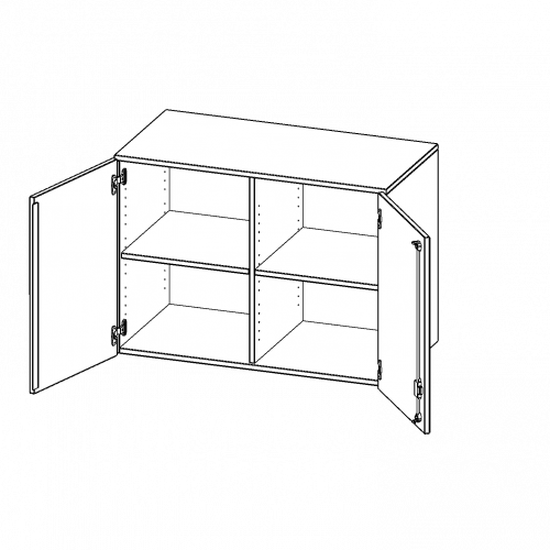 Aufsatzschrank, 2 Ordnerhöhen - Serie evo180 B/H/T: 100x72x50 cm, 2 Türen, abschließbar, mit Mittelwand