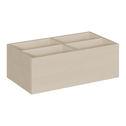 Bücher- und Baupodestkiste, zu Linoleumpodesten B/H/T: 70x24x40 cm, 4fach-Unterteilung