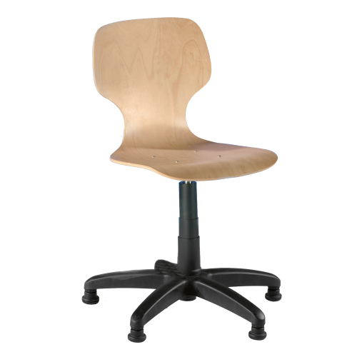 Drehspindelstuhl fahrbar Sitzhöhe von 46-65 cm, mit Rollen und Stahlfußkreuz