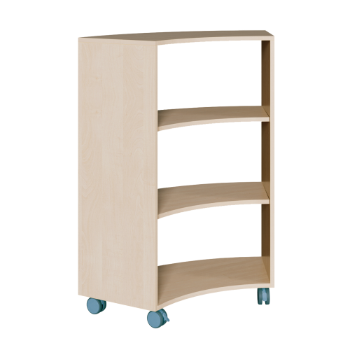 Bogenregal ohne Rückwand fahrbares Regal auf 1/6-Kreis-Grundfläche