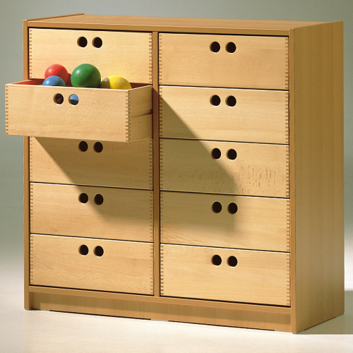 Werkraumregal WK14 mit 10 Holzkästen HK 6 B/H/T: 100x98x40 cm