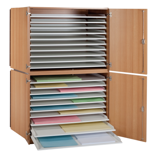 Bildertruhe mit 20 Auszugböden B/H/T: 136x166x100 cm