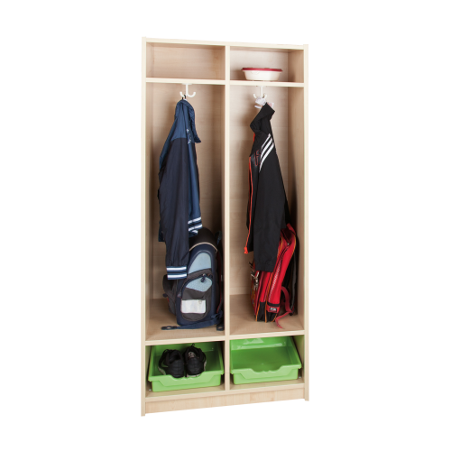 Schultaschenregal für 2 bzw. 3 Schüler H/T: 160x50 cm, verschiedene Breiten, Schüleranzahl wählbar