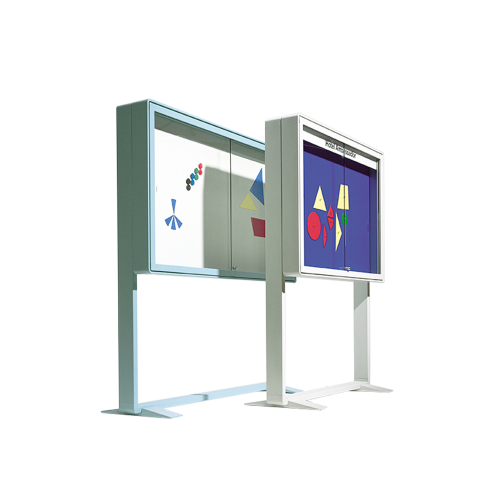 Aluvitrine Modell W2 mit Lederstruktur Maße wählbar