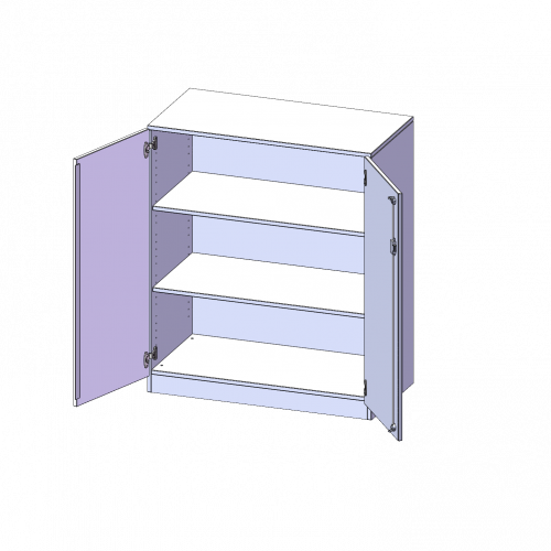 Schrank, 3 Ordnerhöhen - Serie evo180 B/H/T: 100x118x40 cm, 2 Türen, abschließbar, mit Sockel (81 mm)