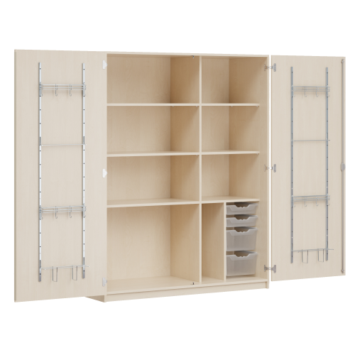 Dreitüriger Musikschrank MOFF 2, mit 4 ErgoTray-Boxen, 4 Einlegeböden B/H/T: 160,9x190x60 cm