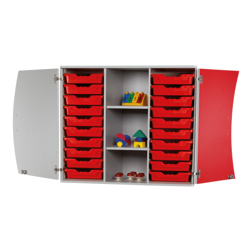 Wellenaufsatzschrank 20 Schübe, 2 Böden, 2 Türen in Lichtgrün, B/H/T: 104,5x91x50 cm