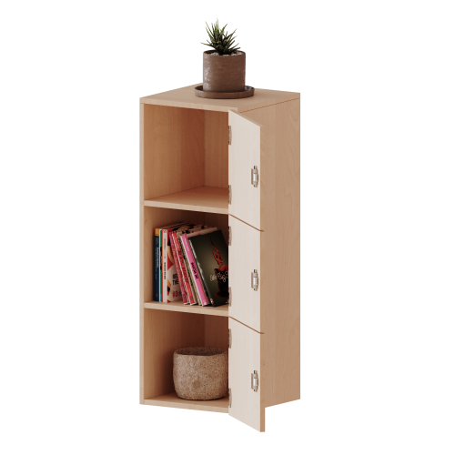 Schließfach - Aufsatz, 3 Ordnerhöhen - Serie evo180 Breite 40,5 cm, Gesamthöhe 108 cm, 3 Schließfächer