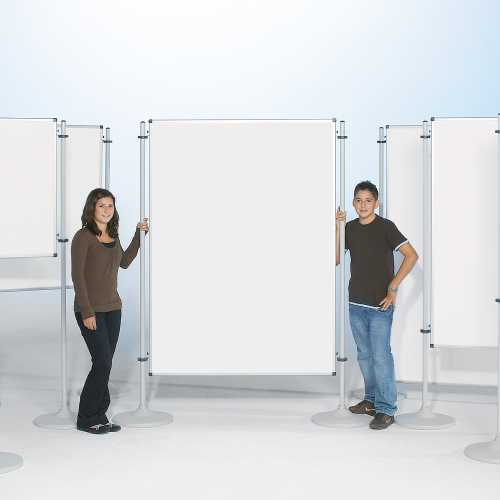 Moderationswand, doppelseitiges Whiteboard, Stahltafel emailliert. Serie NSTT EW B/H: 90x60 cm, weiß