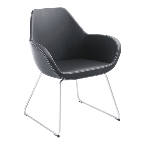 1-Sitzer Stuhl Nele, mit Kufengestell B/H/T: 67x85x62 cm, Gestellfarbe und Bezug wählbar