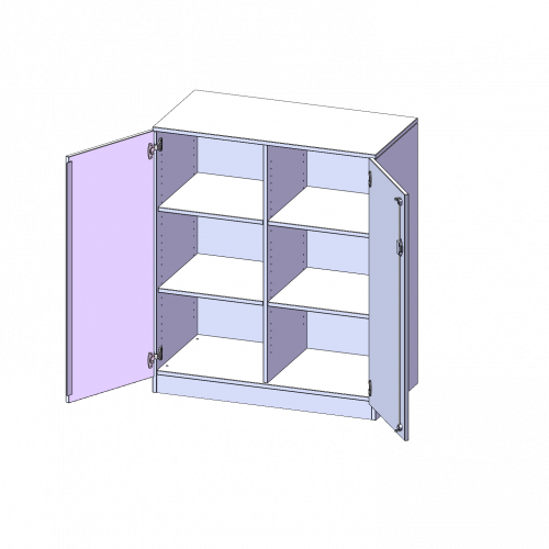 Schrank, 3 Ordnerhöhen - Serie evo180 B/H/T: 100x118x60 cm, 2 Türen, abschließbar, mit Mittelwand, mit Sockel (81 mm)