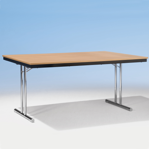 Klapptisch mit Chromgestell und melaminharzbeschichteter Tischplatte B/H/T: 120x72x60 cm, Zargenart Stahl